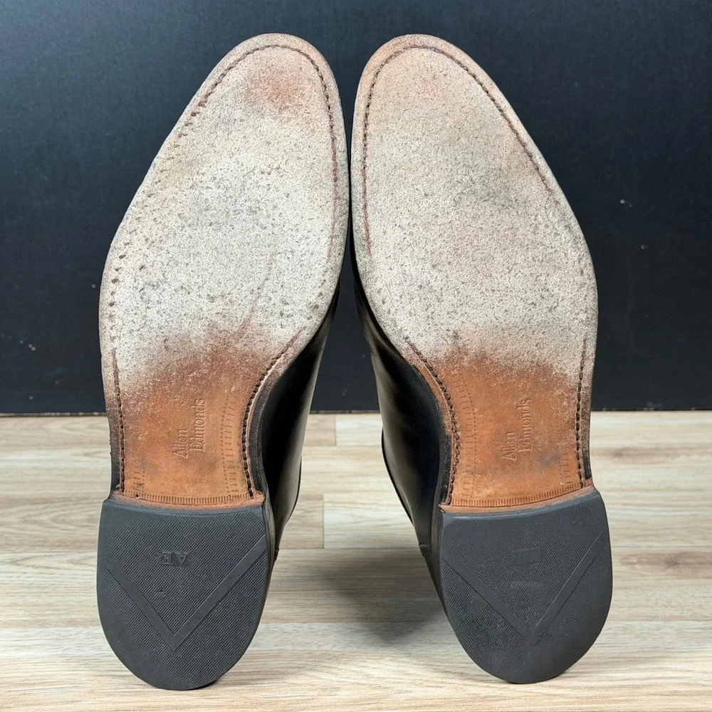 Allen Edmonds LaSalle Shoes Mens 10 3E Extra Wide Black Derby Leather Split Toe